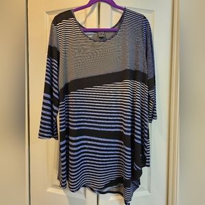 Clara Sunwoo tunic 1X Black/Blue EUC